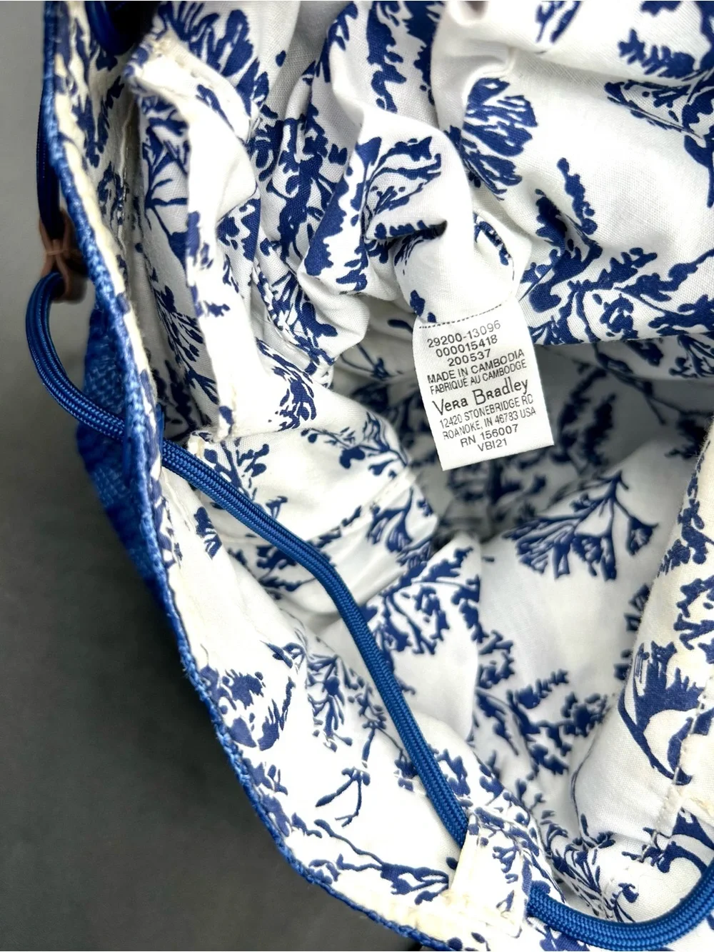 VERA BRADLEY Woven Mini Backpack in the Regatta Turtle Blue.